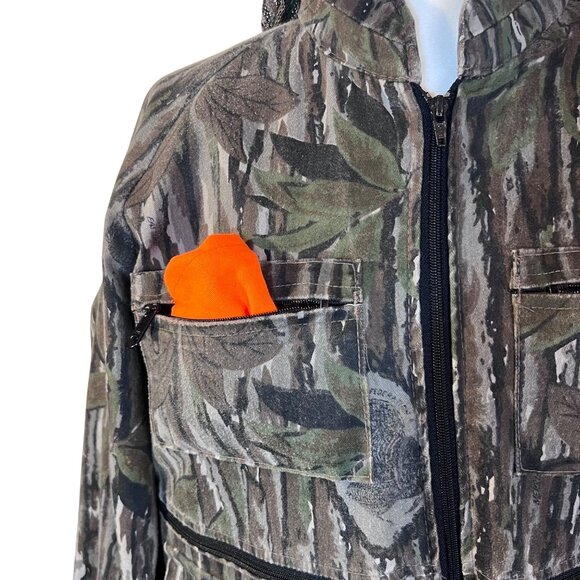 Vintage 10X Mens Medium NWTF Jacket Realtree Camo Hunting Insect Hood Seat Pad - Picture 4 of 13